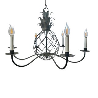 Late 20th Century Modernist 6-Light Pineapple Chandelier For Sale