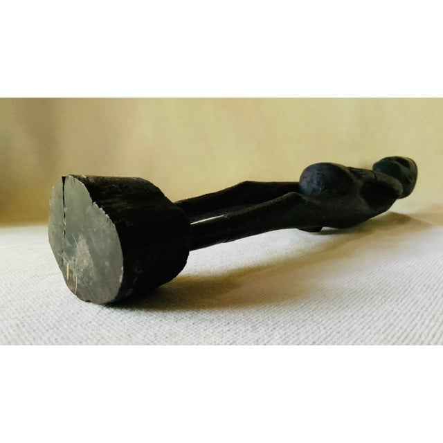 Vintage African Ebony Wood Drummer Figurine For Sale - Image 11 of 18