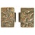 Set of two rectangular bronze door handles with abstract Brutalist relief and irregular textures, European 1970s. Their...