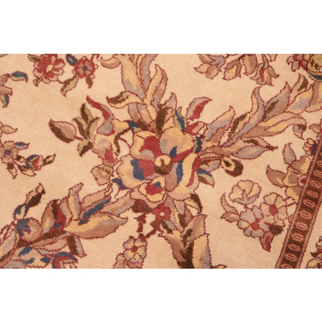 Shabby Chic Trellis 1990's Pak-Persian Ivory/Pink Wool Rug - 6'2'' X 9'3'' For Sale In New York - Image 6 of 9