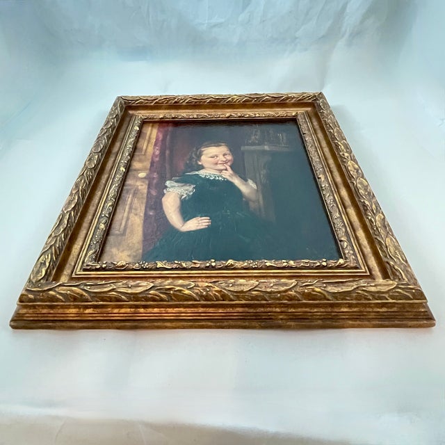 Philipp Hoyall Oil Over-Painted Chromolithograph, Meditating Mischief For Sale In Philadelphia - Image 6 of 12