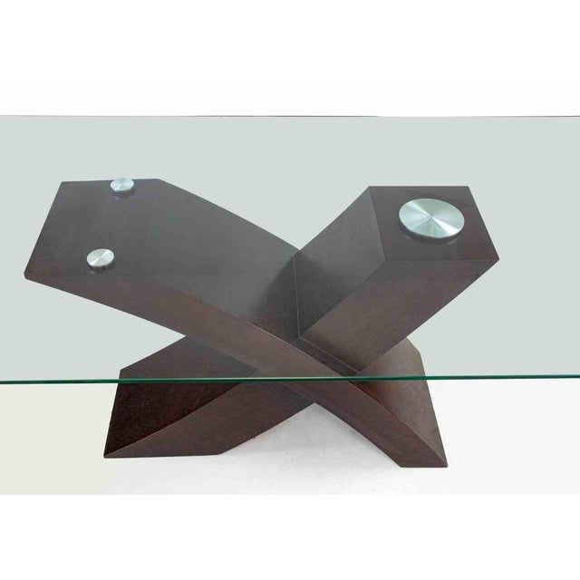 Vintage Bless Coffee Table in Walnut and Glass, Italy, 1990s For Sale - Image 3 of 9