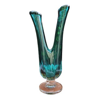 Vintage Double Glass Vase in Murano, 1970s For Sale