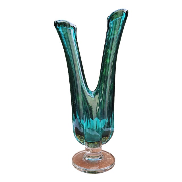 Vintage Double Glass Vase in Murano, 1970s For Sale