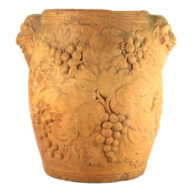 Circa 1798 - 1820 Davenport Terracotta Wine Cooler. W Satyrs, Grapes & Vines For Sale