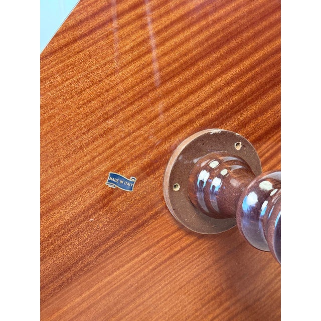 Vintage Italian Rococo Floral Marquetry Fruitwood Octagonal Side Table For Sale - Image 9 of 9