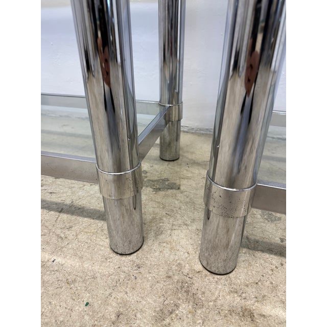 Mid-Century Chrome and Glass Etageres or Bookcases, 1970s - A Pair For Sale - Image 10 of 15
