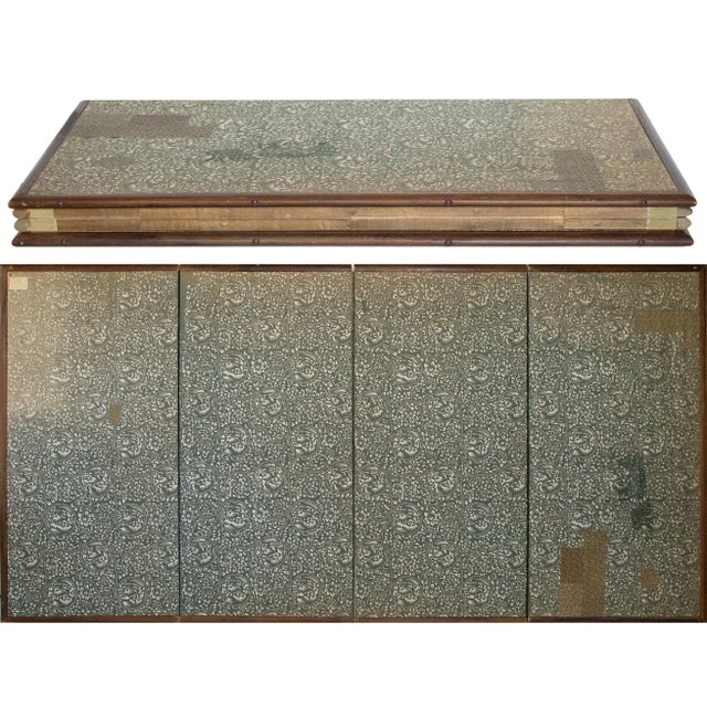 "The Tale of Genji" Early Shōwa Era Japanese Painted Silk Byobu Screen, C. 1930-1950s For Sale - Image 17 of 18