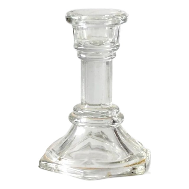 Vintage Glass Candlestick Holder For Sale