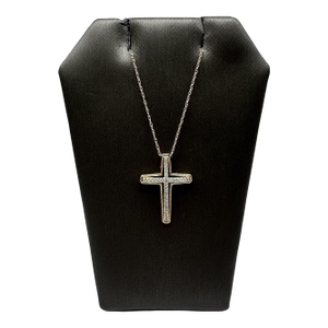 Diamond Cross Necklace in 10kt Yellow Gold – 0.12ctw, 18in, New