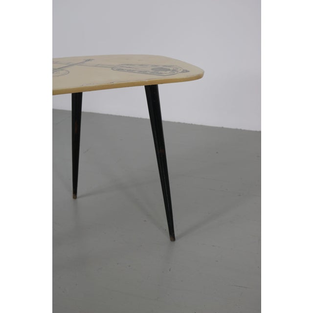 Authentic Italian Side Table with Charming Guitar Motif, 1950s For Sale - Image 9 of 18
