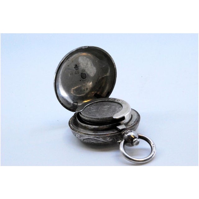 Metal Silver Libra Holder with Reliefs For Sale - Image 7 of 10