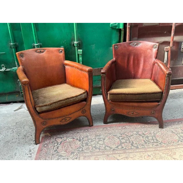 Lounge Chairs and Ottoman attributed to Otto Schultz for Boet AB, Sweden, 1930s, Set of 3 For Sale - Image 5 of 18