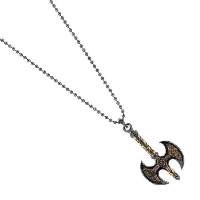 Metal Viking Axe Men Sterling Silver & Gold Pendant Chain Necklace For Sale - Image 7 of 10