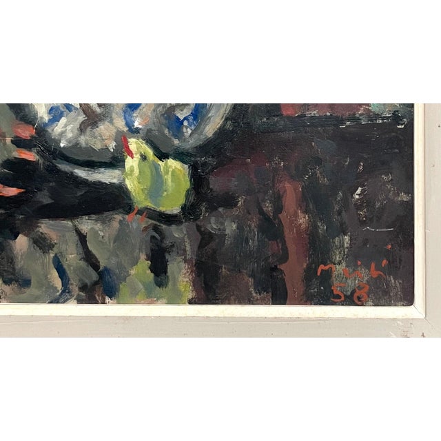 Red Roger Mühl, Roger Muhl Fauvist Still Life Cactus Ecole de Paris French Oil Painting Paques, 1958 For Sale - Image 8 of 14