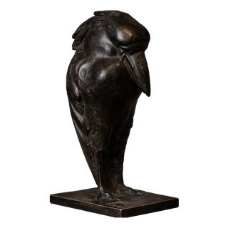 A Bossi, Stylized Bird, 1940s, Patinated Bronze For Sale