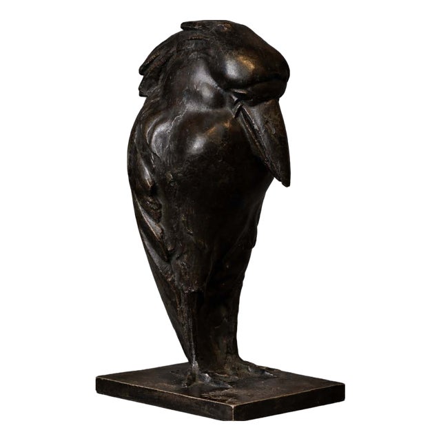 A Bossi, Stylized Bird, 1940s, Patinated Bronze For Sale