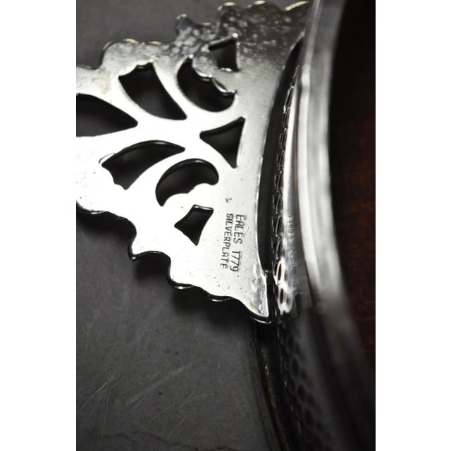 Vintage Eales 1779 Silver Plated Georgian Oval Formica Footed Bar Platter Tray For Sale - Image 14 of 15