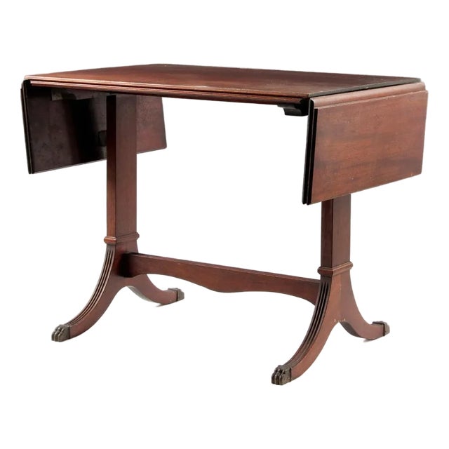 1930s Vintage Duncan Phyfe Style Drop Side Table For Sale