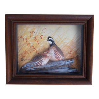 Abercrombie & Fitch X Joseph Q. Whipple Hand Painted Partridge Shadowbox For Sale