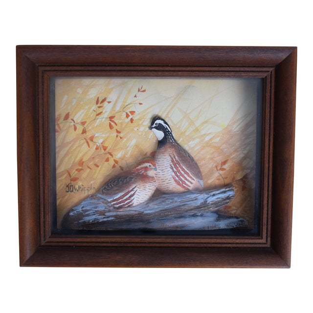 Abercrombie & Fitch X Joseph Q. Whipple Hand Painted Partridge Shadowbox For Sale