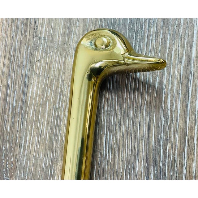 Vintage Brass Duck Head Fireplace Tools and Stand French Maison Jansen Style For Sale - Image 10 of 12