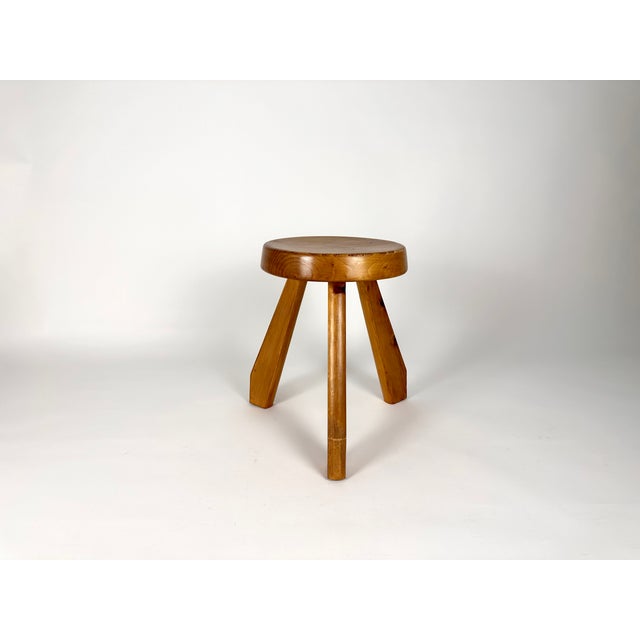 Pine stool by Charlotte Perriand, circa 1960-70 from Les Arcs. The stool was sourced from a chalet clearance in the Haute...