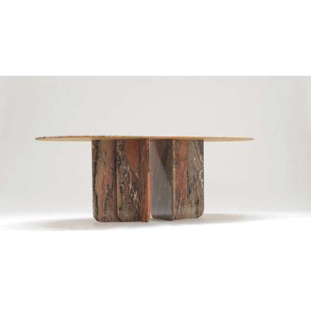1970s 1979 Brazilian Pink Marble Dining Table Attributed to Georges Mathias For Sale - Image 5 of 10