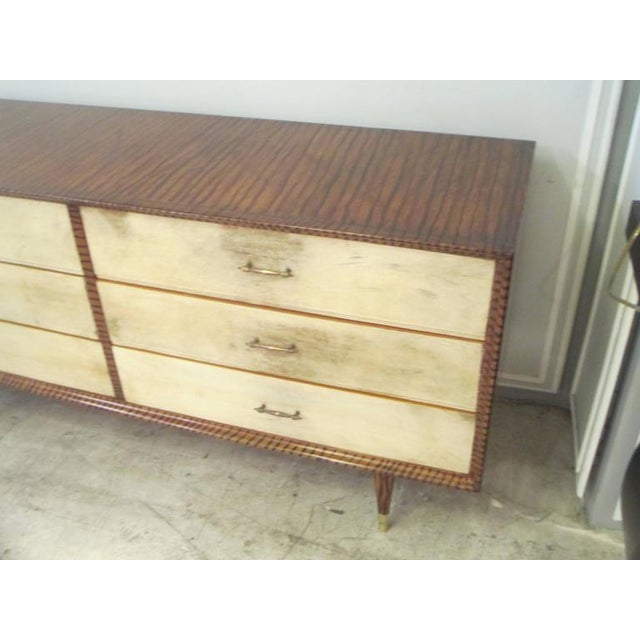 Mid-Century Modern Mid-Century Faux-Painted Parchment Chest For Sale - Image 3 of 4