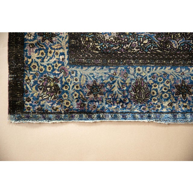 Early 20th Century Antique Silk Kashan Rug - 4'3" X 6'8" For Sale - Image 5 of 13