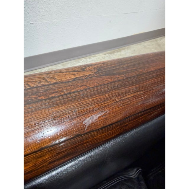 1960s Mid Century Bröderna Andersson Swedish Rosewood and Black Leather Lounge Chair For Sale - Image 10 of 12