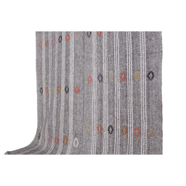Textile Tribal Anatolian Neutral Kilim Rug For Sale - Image 7 of 11
