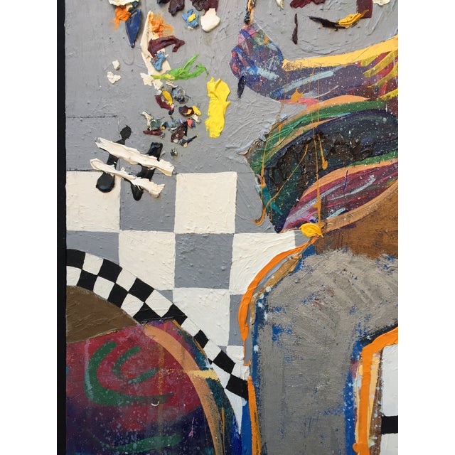 1990s Framed Jazz Musician Painting by Pashyanti Carole Hand For Sale - Image 4 of 6