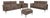 Brown Taupe Porto Leather Armchairs and Ottoman with Manual Function from Erpo, Set of 4 For Sale