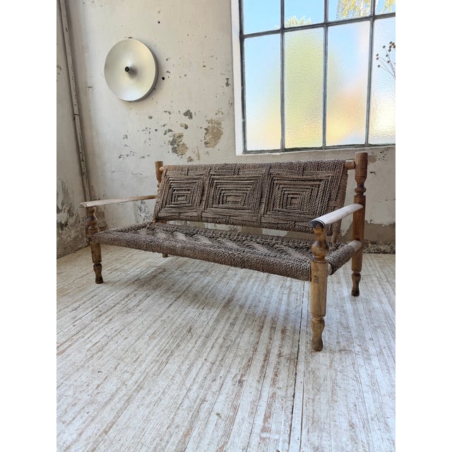 Rope Bench by Adrien Audoux & Frida Minet, 1950s For Sale - Image 15 of 18