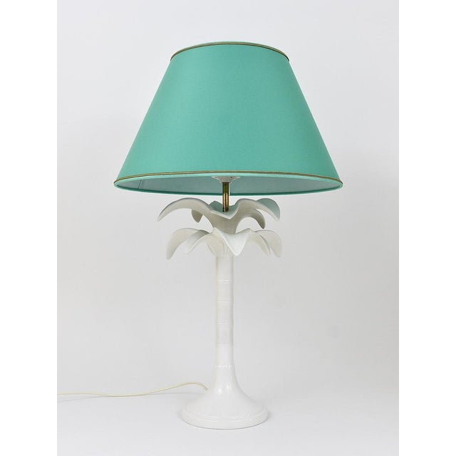 White Palm Tree Faux Bamboo Table Lamp from Tommaso Barbi, Italy, 1970s For Sale - Image 9 of 18