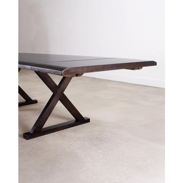 Wood Christian Liaigre Style Ebony Oak Courier Dining Table 9.5 Ft For Sale - Image 7 of 18