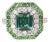 3.45 Carat Green Tourmaline Diamond 14 Karat White Gold Cocktail Ring, Size 7 For Sale