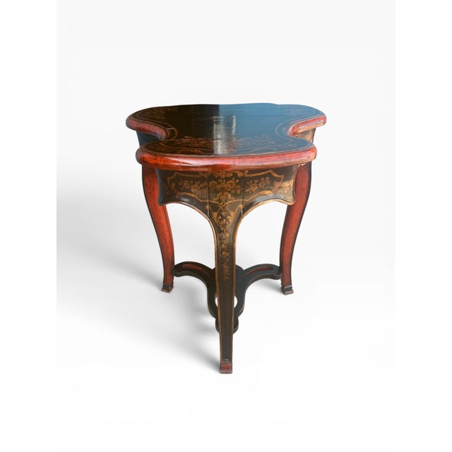 Early 21st Century Michael Taylor Designs Chinoiserie Faux Crackle Lacquer Occasional Table For Sale - Image 5 of 15
