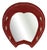Red Velvet Horseshoe Wall Mirror, 1950s For Sale