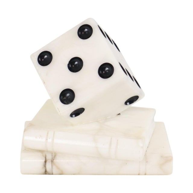 Vintage Alabaster Dice Paperweight Figurine For Sale - Image 12 of 14