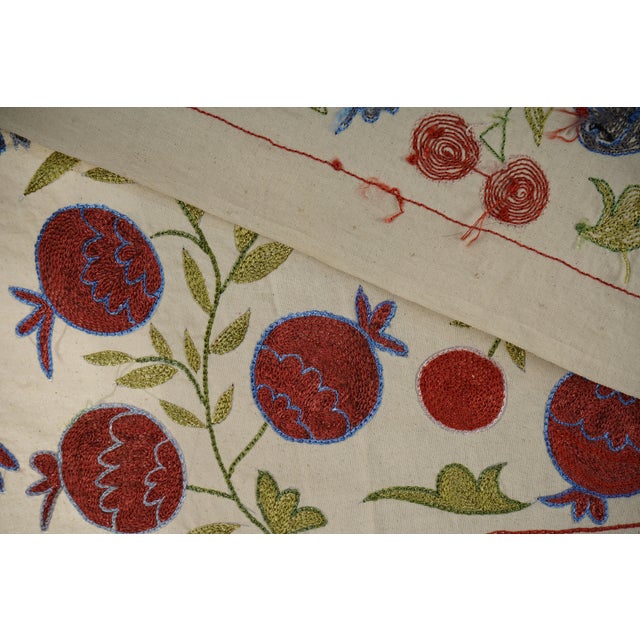 Decorative Suzani Embroidered Cotton Cloth For Sale - Image 9 of 10