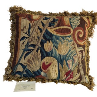 17th Century Brussels Tapestry Pillow Wool and Silk Circa 1680 For Sale