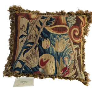 17th Century Brussels Tapestry Pillow Wool and Silk Circa 1680