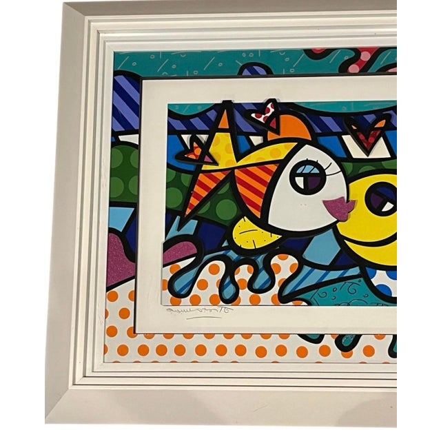 Pop Art Romero Britto 3-D Art Print "Deeply in Love Too" Pop Art. Signed Numbered 368/759 For Sale - Image 3 of 8