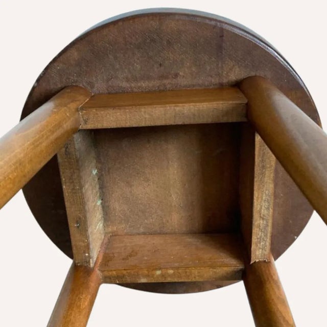 Dutch Art Deco Amsterdam School Stool For Sale - Image 9 of 13