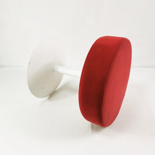 Bauhaus Vintage Space Age Stool in Fabric and Metal, 1970s For Sale - Image 3 of 10