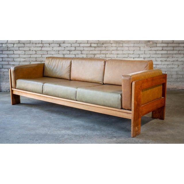 Brown Vintage Tobia Scarpa for Knoll 'Bastiano' Style Sofa For Sale - Image 8 of 18