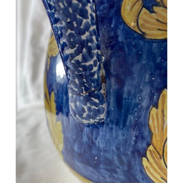 Large French Vintage Nevers Faience Pitcher. For Sale - Image 9 of 13