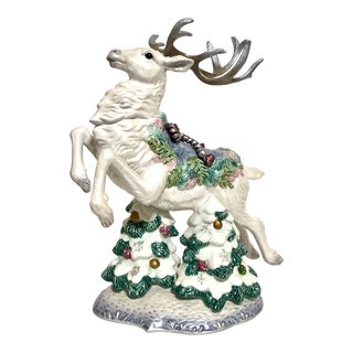 Retired Fitz and Floyd Christmas Classics Collection Crystal Winter Deer For Sale